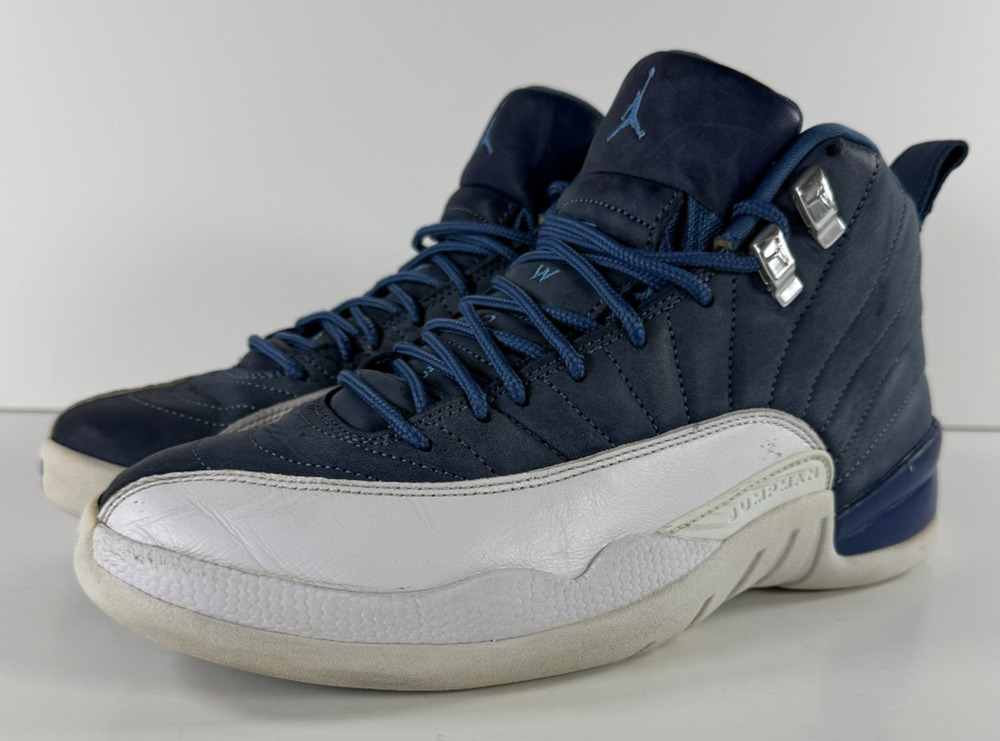 Air Jordan 12 Retro Indigo 130690-404 Men's Size 8 Stone Blue Legend Blue